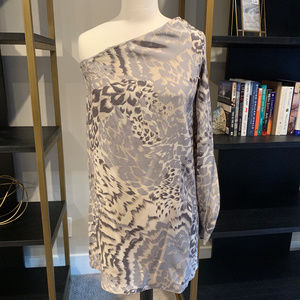 Elizabeth and James off shoulder animal print dres